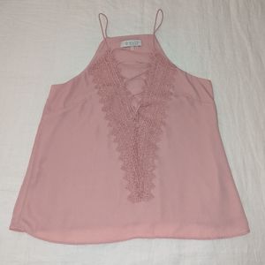 Nordstrom WAYF Poise Lace Up Cami Pink Small